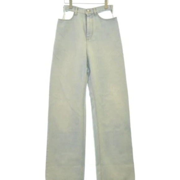 Maison Margiela Jeans Cut Out Light Blue Women's Wide-Leg Jeans Designer size 2 - Picture 2 of 11